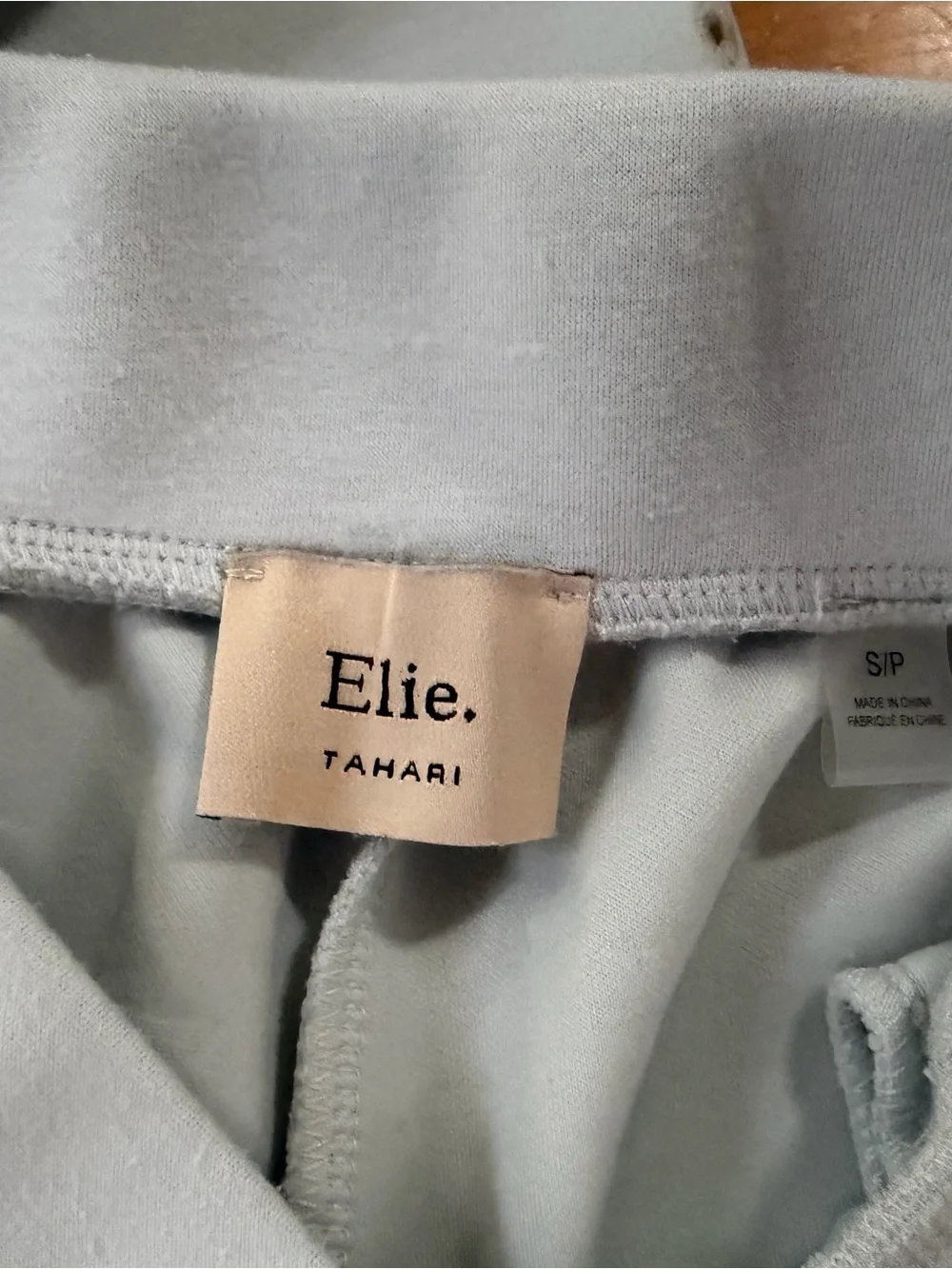 Tahari Light Blue Scalloped Eyelet Crop Top & Capris Sweat Set
